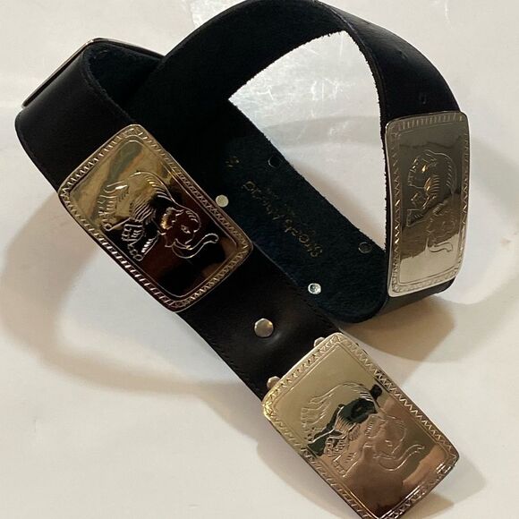 Streets Ahead Concho Black Belt with Tone Silver Elephants Accents Leather - Picture 4 of 16